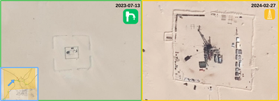Figure 4.2.6: Previously active well currently under development for infill drilling. Imagery at indicated dates,  Copyright © Maxar.
