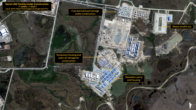 Northwestern section of the Yamal LNG facility under construction