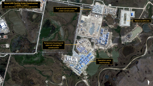 Northwestern section of the Yamal LNG facility under construction