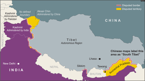 Figure 2: Disputed Sino-Indian Border and Territory