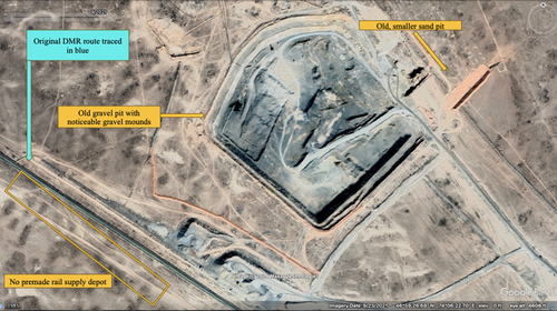 Google Earth imagery of the Sarikum logistics site taken September 23, 2021. Coordinates  46°59'12.28