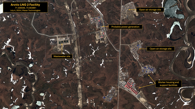 View of the western area of the Arctic LNG 2 Facility