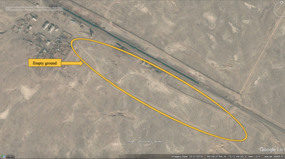 Orta Deresin supply depot site on October 31, 2019 via Google Earth. Notice the empty space south of the railway. Coordinates  46°49'29.94