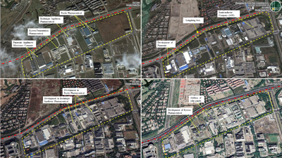 Figure 5: Zhangjiang Hi-Tech Industrial Park bordering Longdong Avenue.