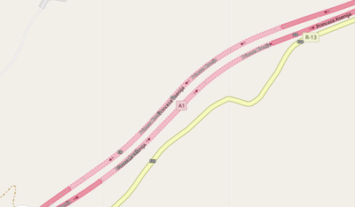 OSM highway dashes
