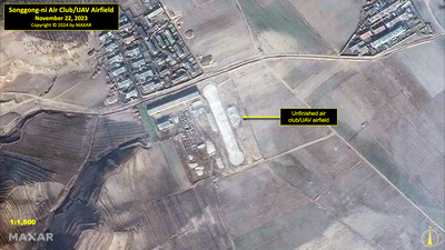 Incomplete air club/UAV airfield north of Kwan-li-so No. 25, November 22, 2023 (Copyright © 2024 by Maxar)