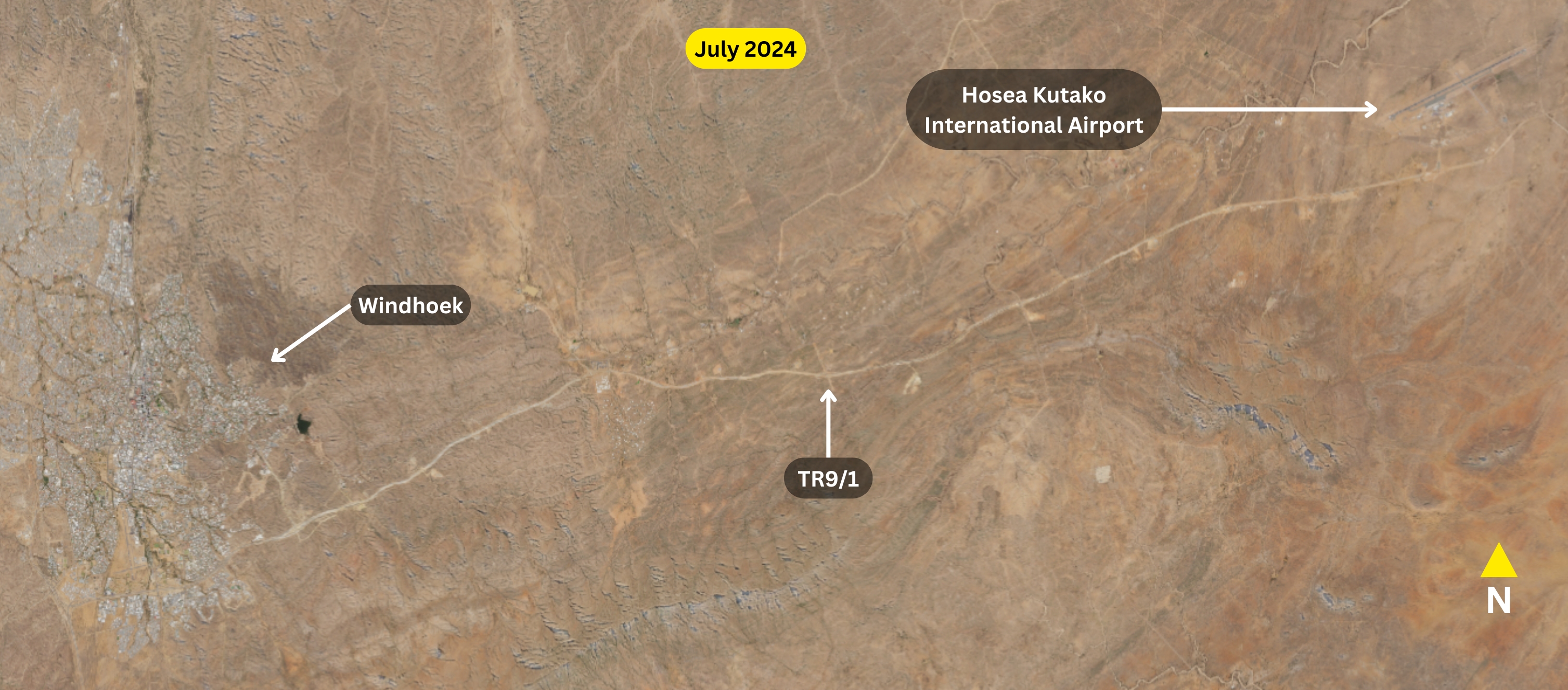 Space between Windhoek and airport at current development